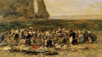 尤金 佈丹 Laundresses at Etretat 尤金 佈丹 Laundresses at Etretat